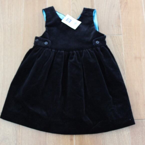 NWT Vintage Baby Gap Velvet Black Dress Sleeveless 3-6 Month